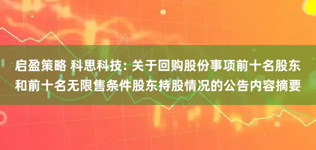 启盈策略 科思科技: 关于回购股份事项前十名股东和前十名无限售条件股东持股情况的公告内容摘要